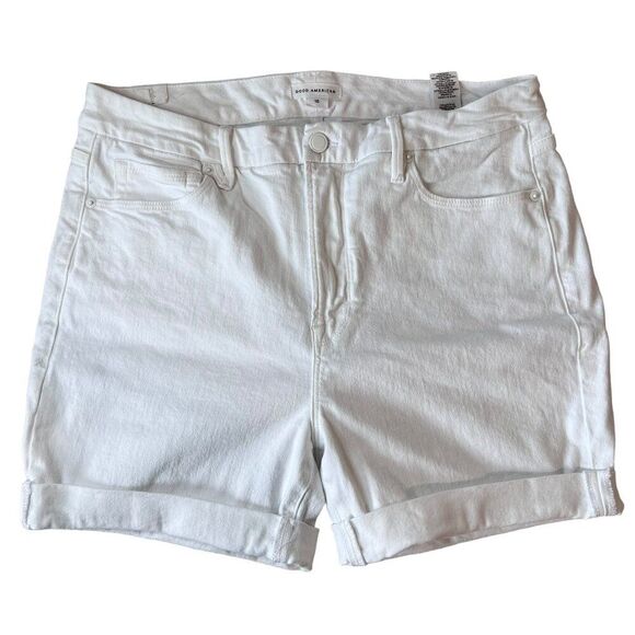 Good American Rolled Cuffed Shorts Women's White Sz. 15 NWOT Summer Spring Beach - Picture 1 of 15